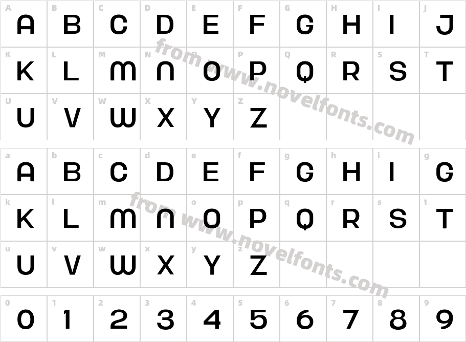 Nura MediumCharacter Map