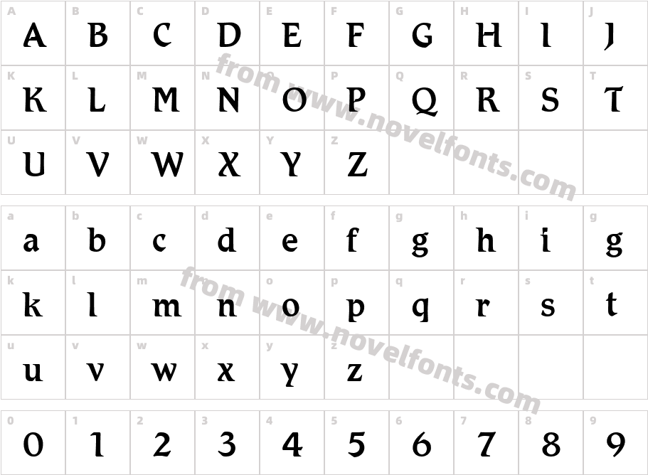 Nurjanbay Tom FontCharacter Map