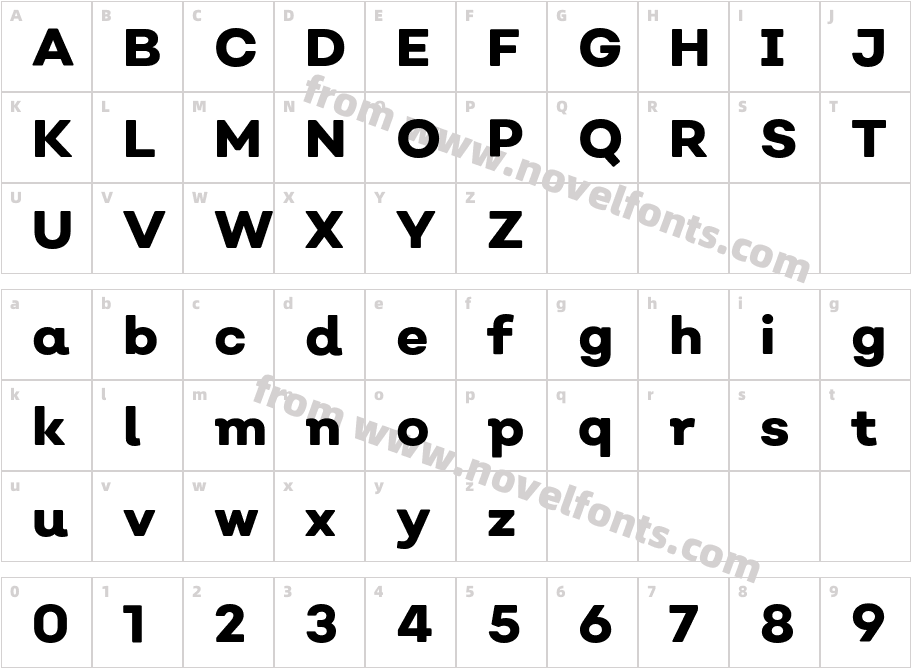 Nutmeg Extra BoldCharacter Map