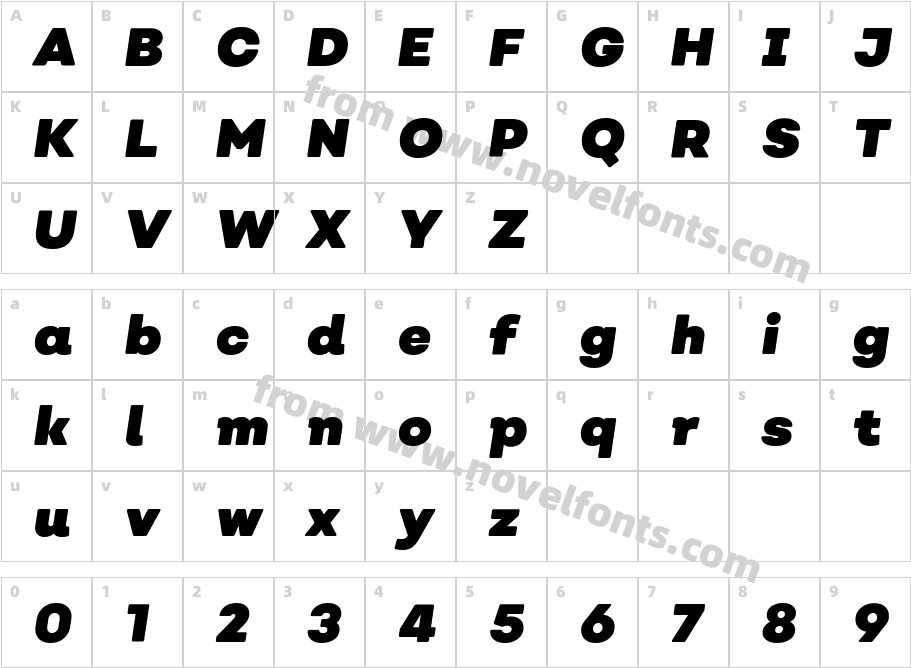 Nutmeg Ultra Black ItalicCharacter Map