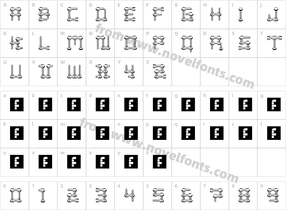 Nuts Bolts And Wrenches RegularCharacter Map