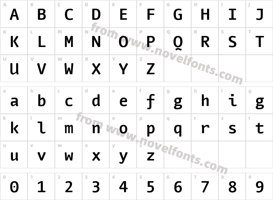 Nuvo Mono Web Bold W03 RegularCharacter Map