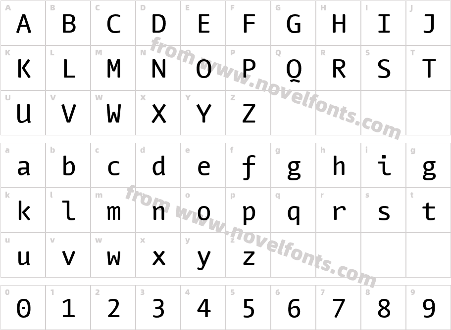 Nuvo Mono Web Medium W03 RegularCharacter Map