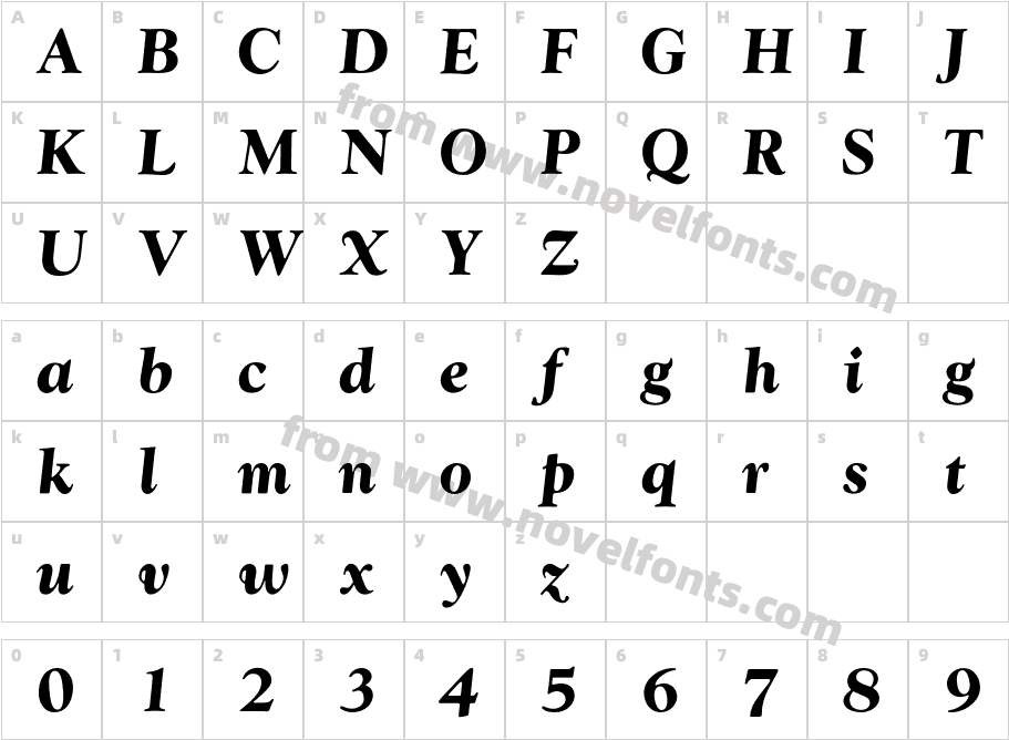 OPT Iwtc Goudy Bold ItalicCharacter Map