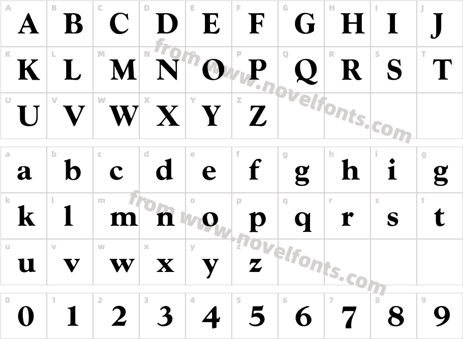 OPT Iwtc Goudy BoldCharacter Map