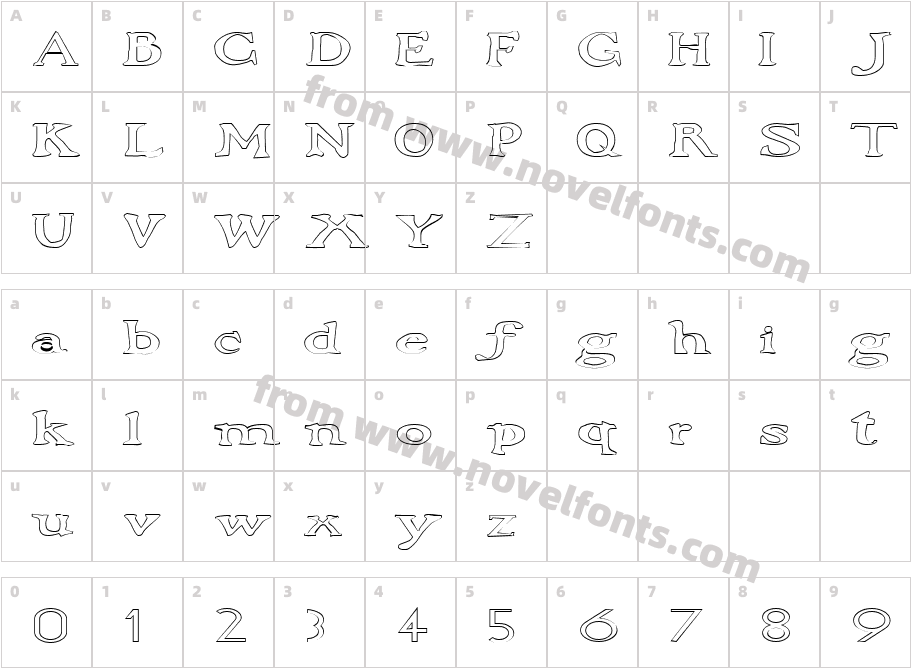 OSNABRUC Kfont RegularCharacter Map