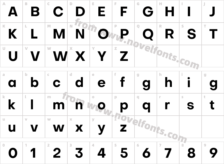 Objective BoldCharacter Map