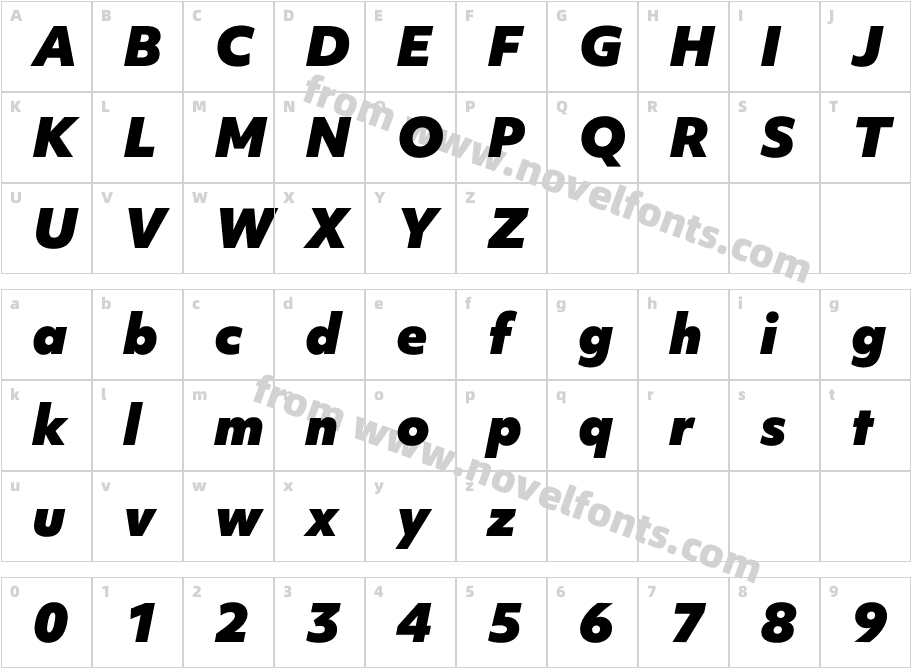 Objektiv Mk1 Black ItalicCharacter Map