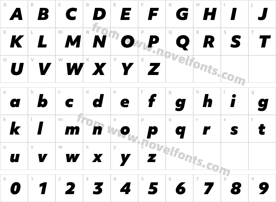 Objektiv Mk2 Black ItalicCharacter Map
