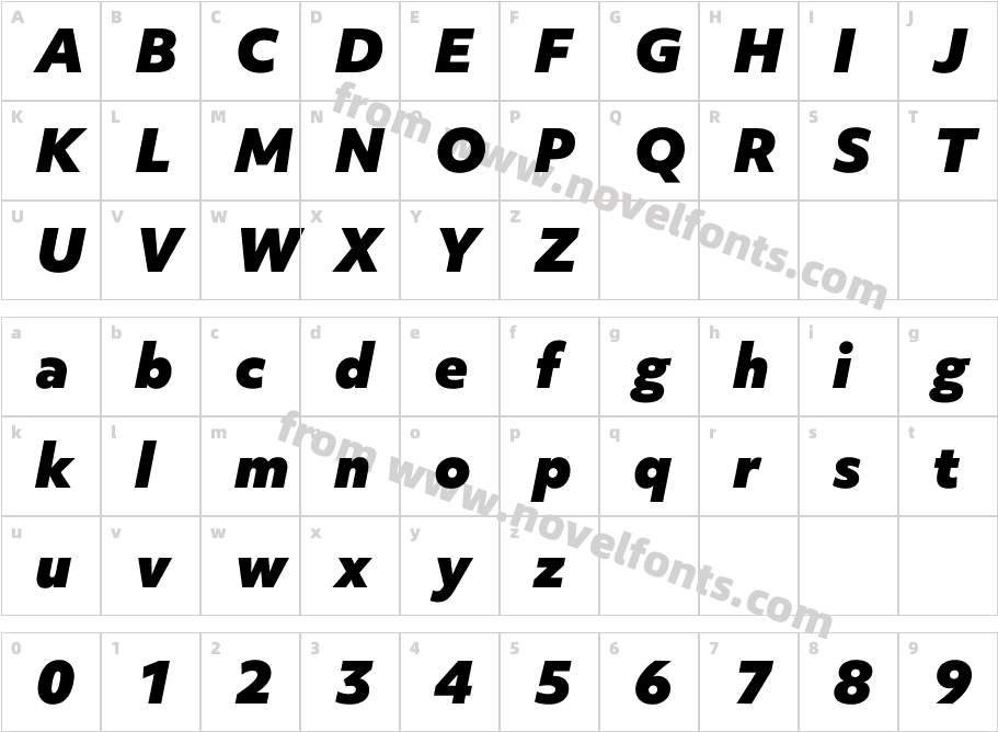Objektiv Mk3 Black ItalicCharacter Map