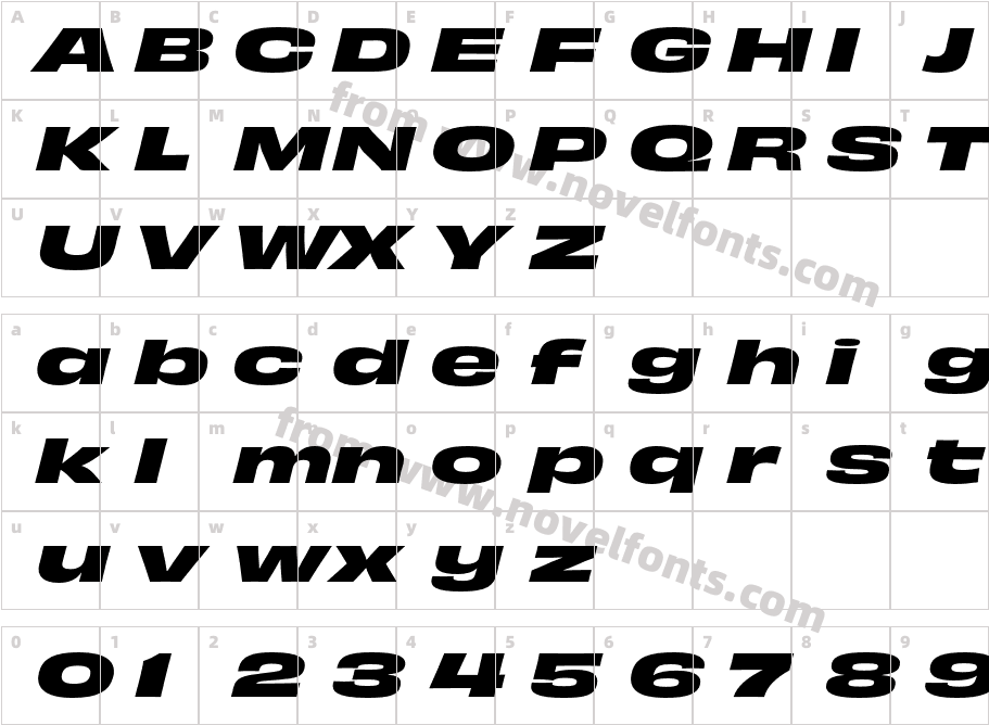 Obviously Extd Bold Bold ItalicCharacter Map