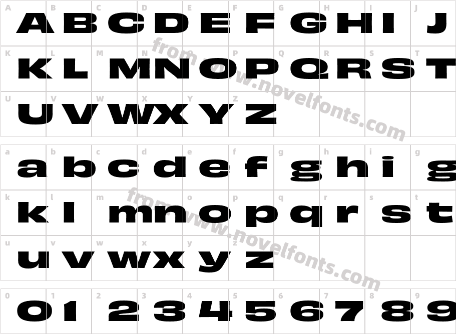 Obviously Extd Bold BoldCharacter Map