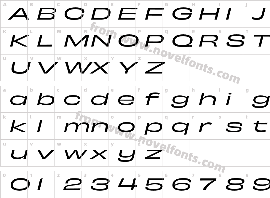 Obviously Extd ItalicCharacter Map