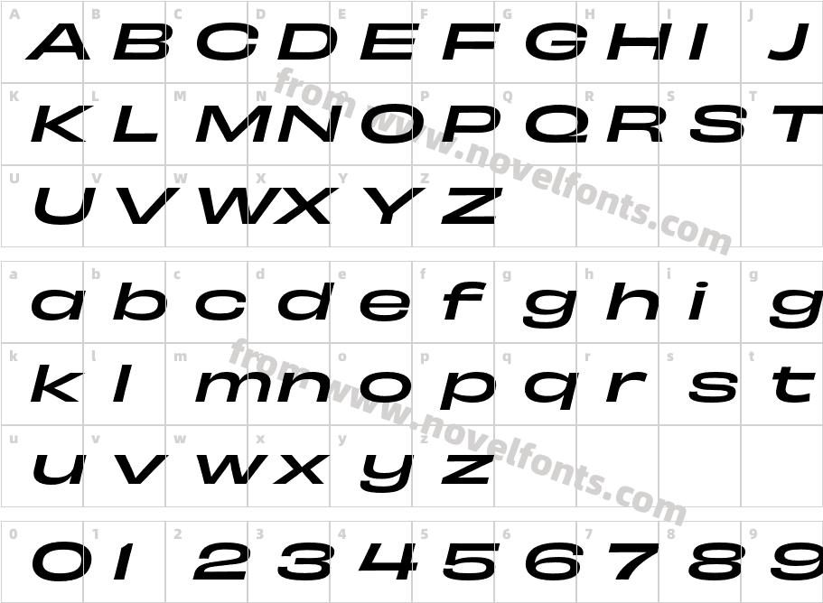 Obviously Extd Medi ItalicCharacter Map