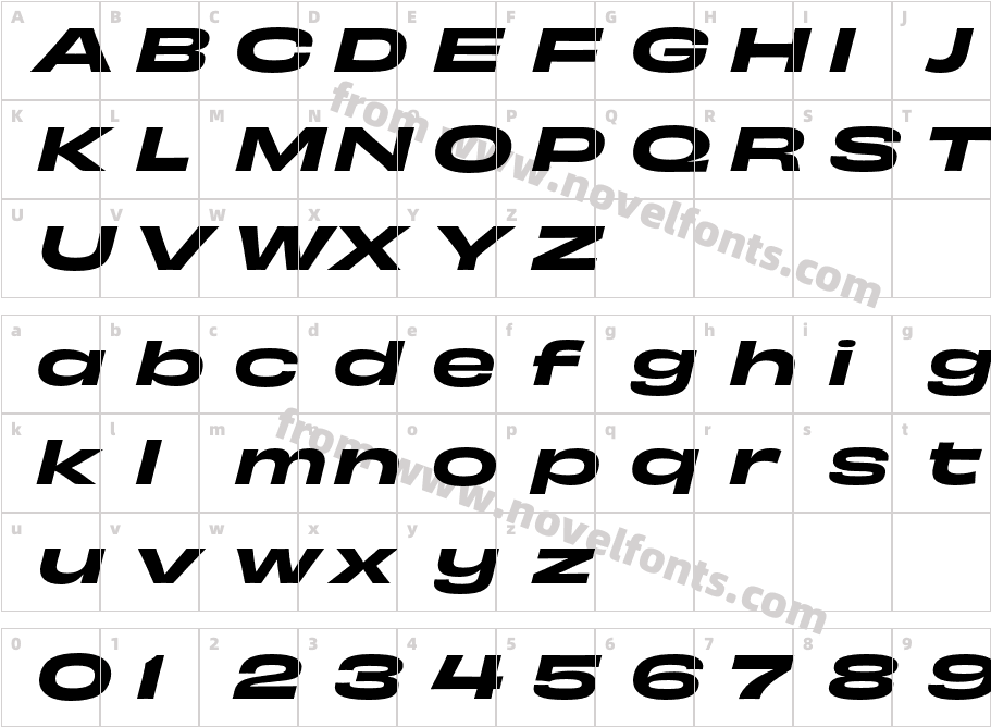 Obviously Extd Semi ItalicCharacter Map
