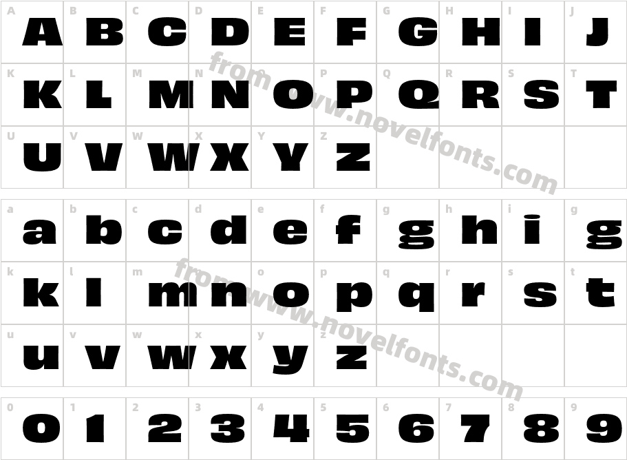 Obviously Wide BlckCharacter Map