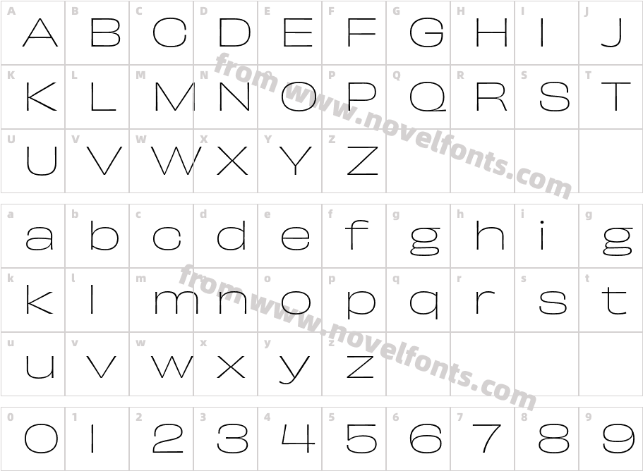 Obviously Wide ThinCharacter Map