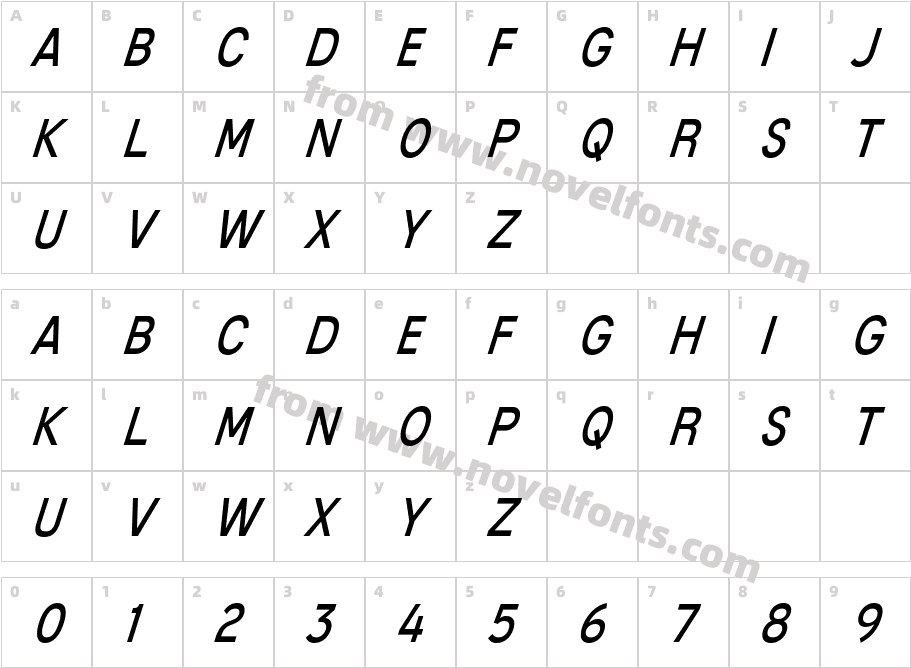 Mixolydian Titling Bk ItalicCharacter Map