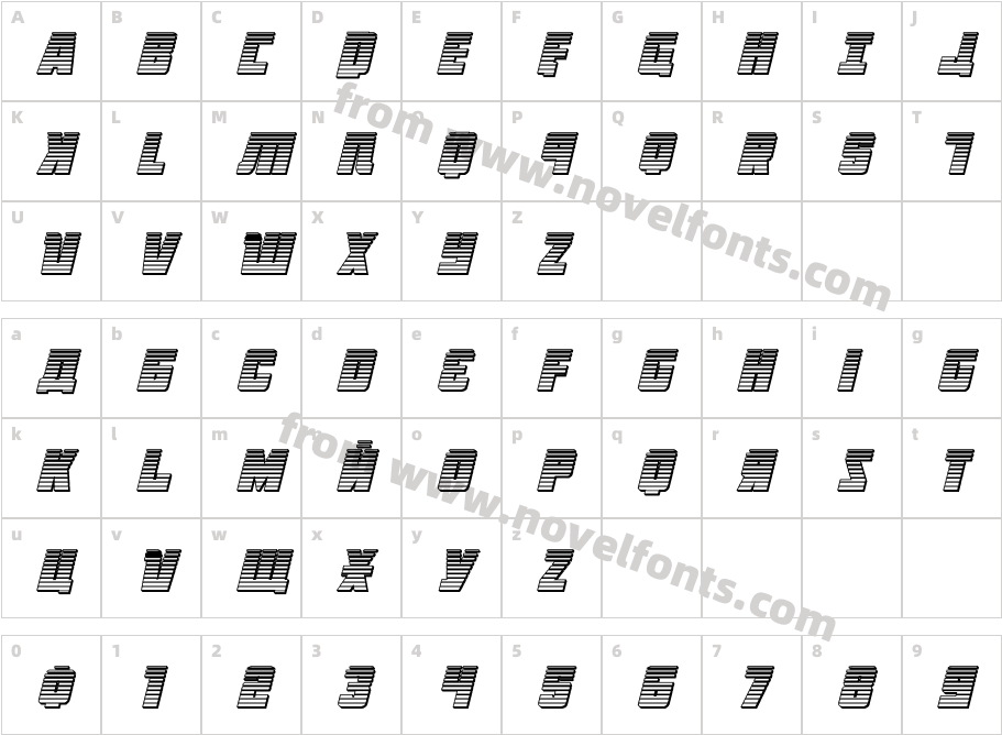 October Guard Chrome ItalicCharacter Map