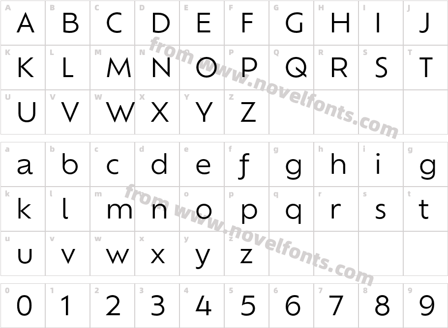 Ofelia Text RegularCharacter Map