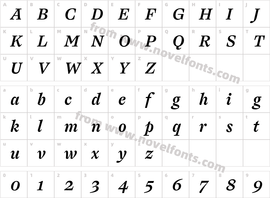 Ogg Text TRIAL Medium ItalicCharacter Map
