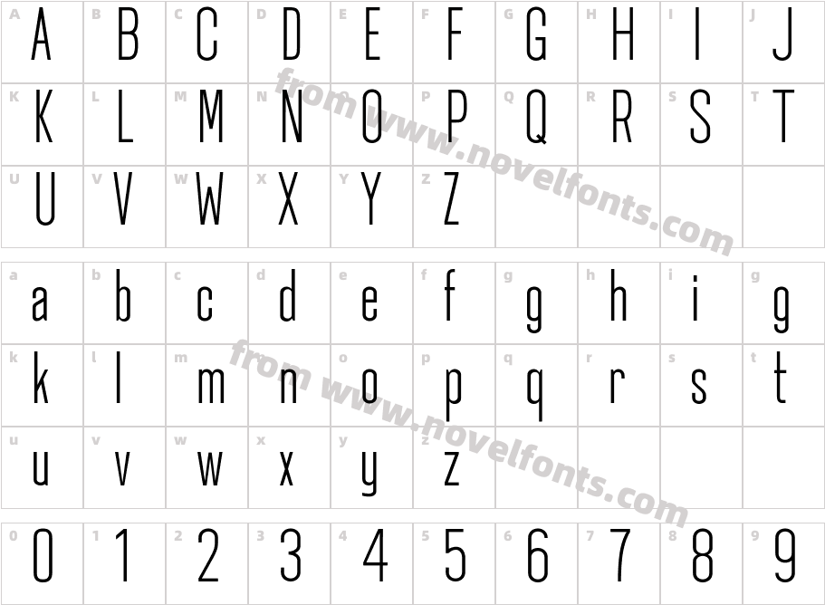 Okana MediumCharacter Map