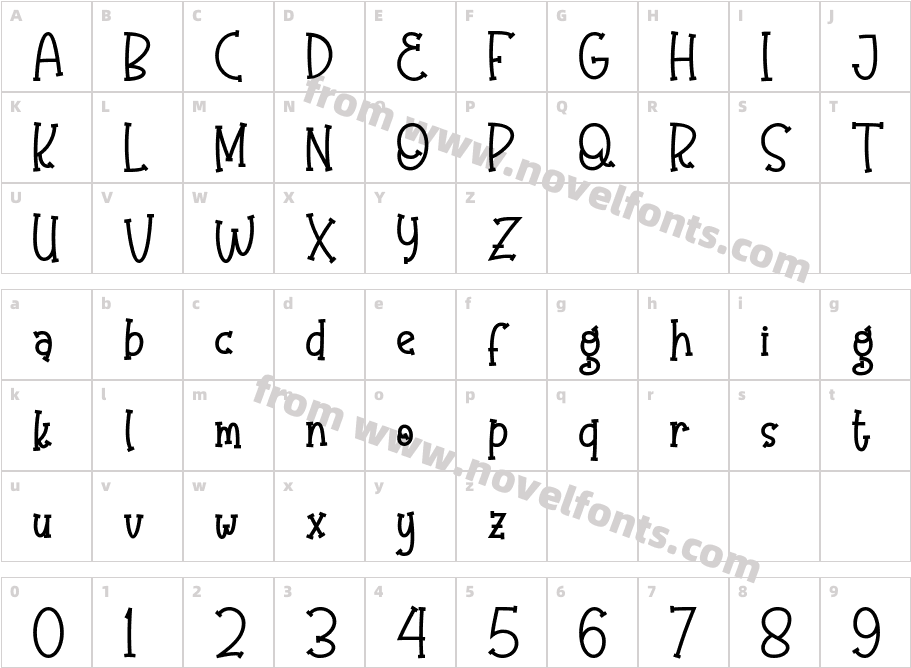 Olaugh BoldCharacter Map