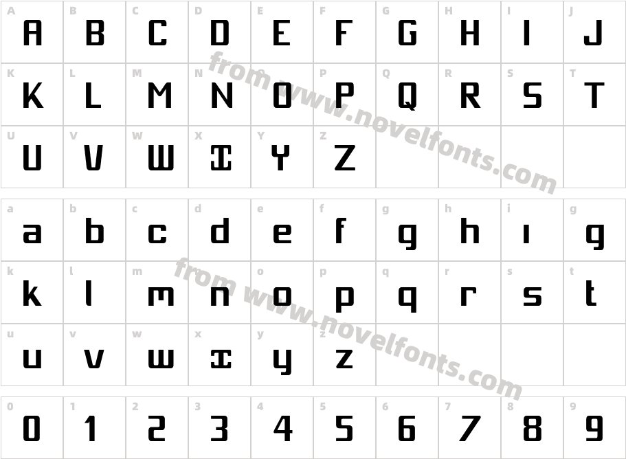 MobitaleCnd-BoldCharacter Map