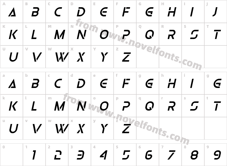 Olga ItalicCharacter Map