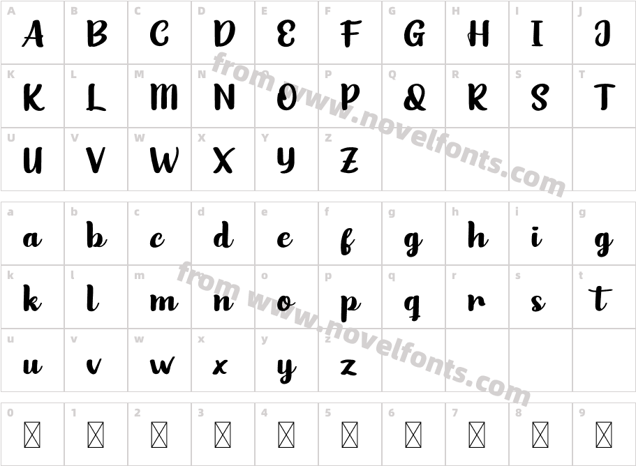 Olive Remaine Personal UseCharacter Map