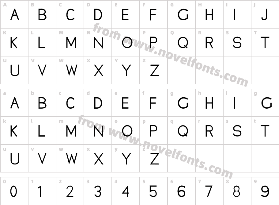 Oliver Font Bold RegularCharacter Map