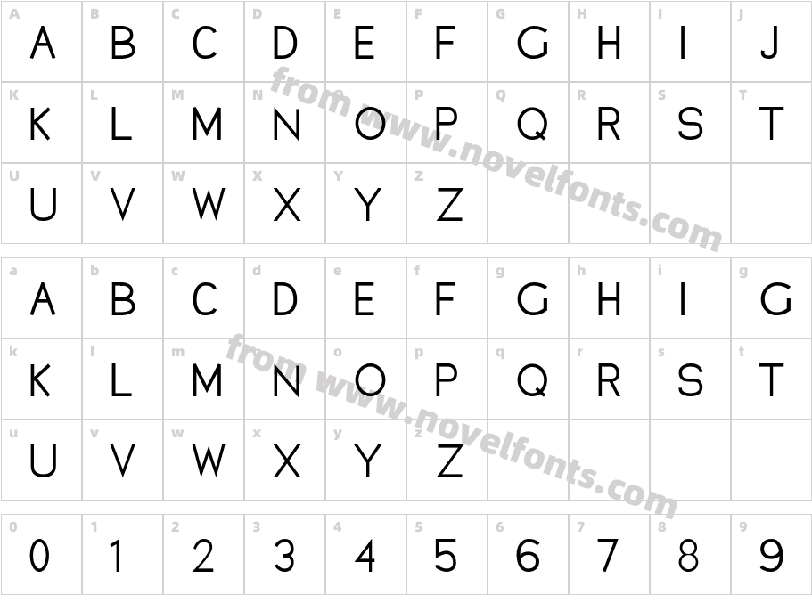 Oliver Font Bold RegularCharacter Map