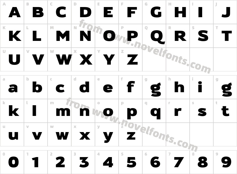 Oliviar Sans Black ExCharacter Map