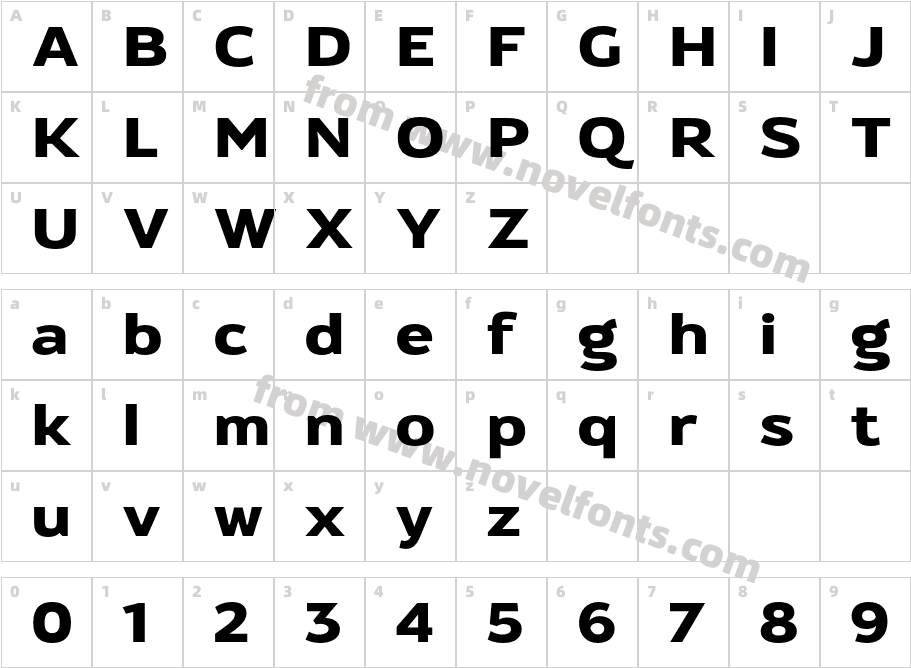 Oliviar Sans Bold ExCharacter Map