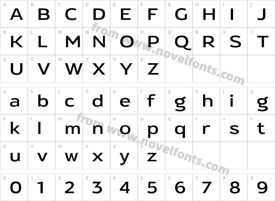 Oliviar Sans Regular ExCharacter Map