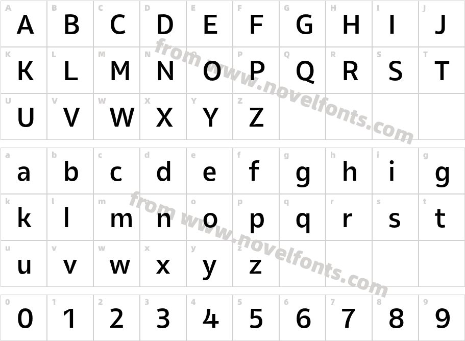 Olivine MediumCharacter Map