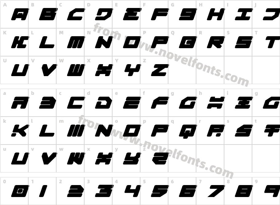 Omega 3 Expanded ItalicCharacter Map