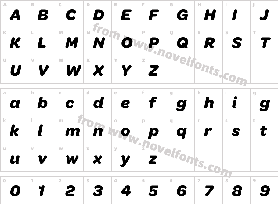 Omnes Bold ItalicCharacter Map