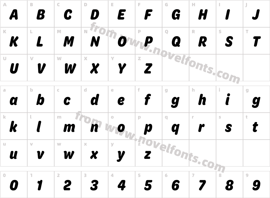 Omnes Cond Bold ItalicCharacter Map