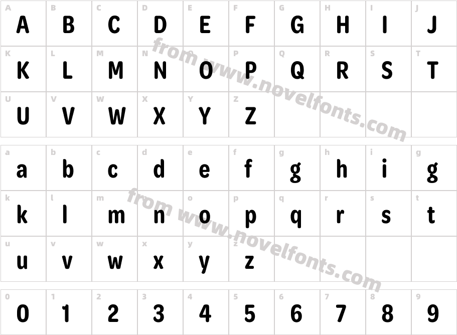 Omnes Narrow SemiboldCharacter Map