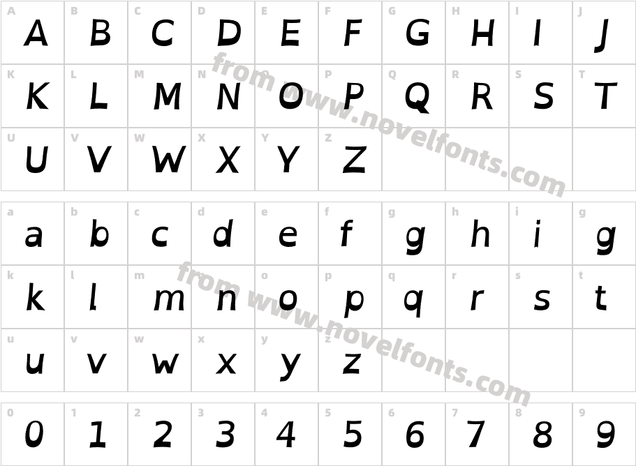Open Dyslexic Bold ItalicCharacter Map
