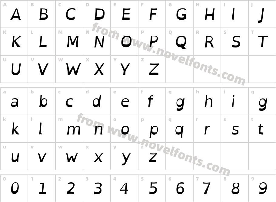 Open Dyslexic ItalicCharacter Map