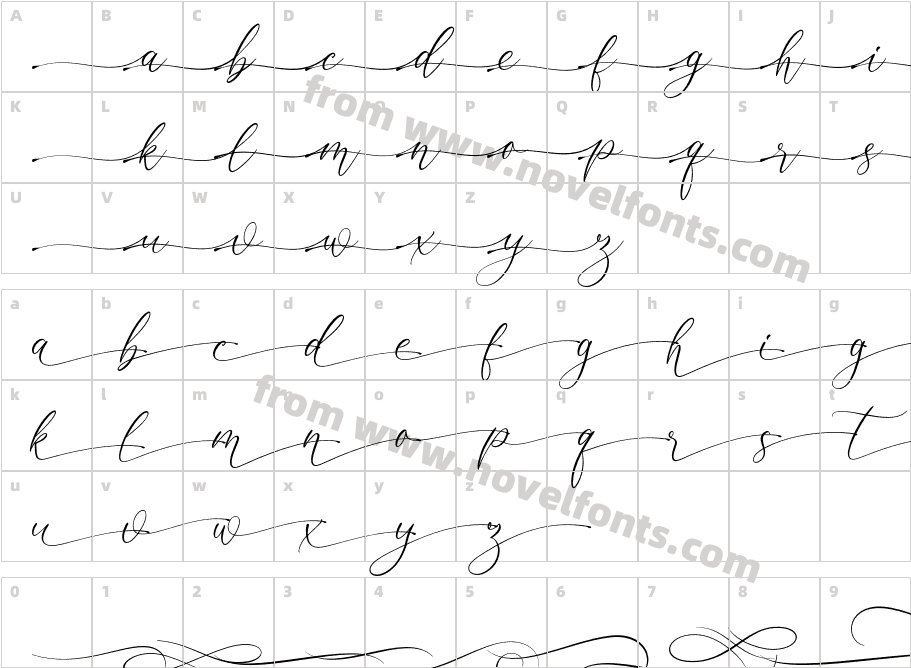 Opera Signature Script SwashCharacter Map