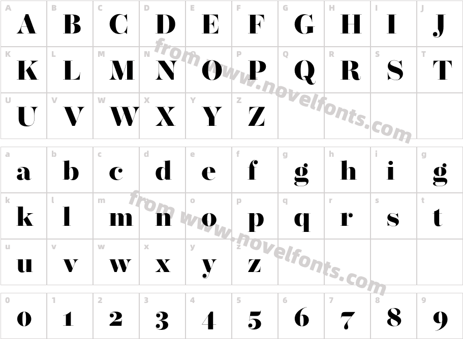 Operetta 32 Ultra BoldCharacter Map
