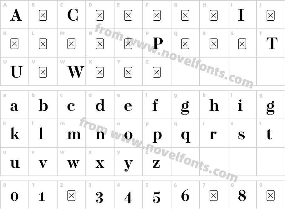 Operetta 8 Demi BoldCharacter Map