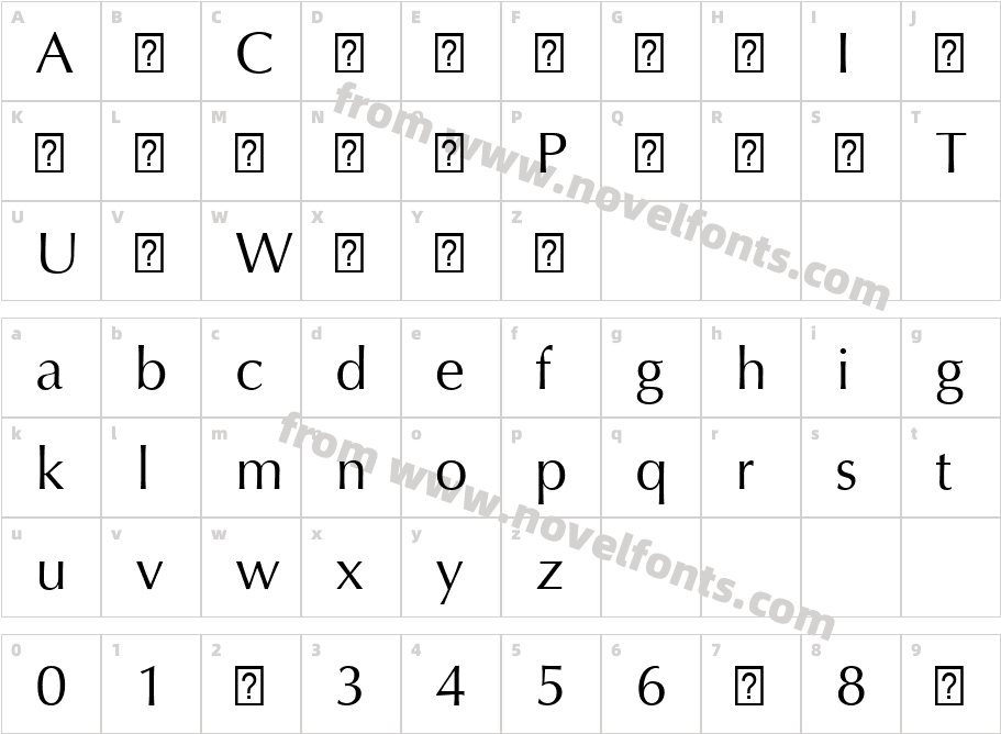 Optima LT Pro RomanCharacter Map