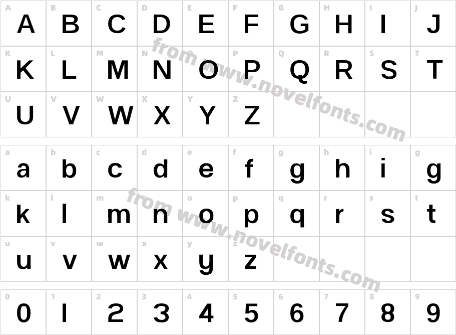 Orborn MediumCharacter Map