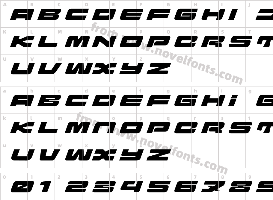 Orion Prime ItalicCharacter Map