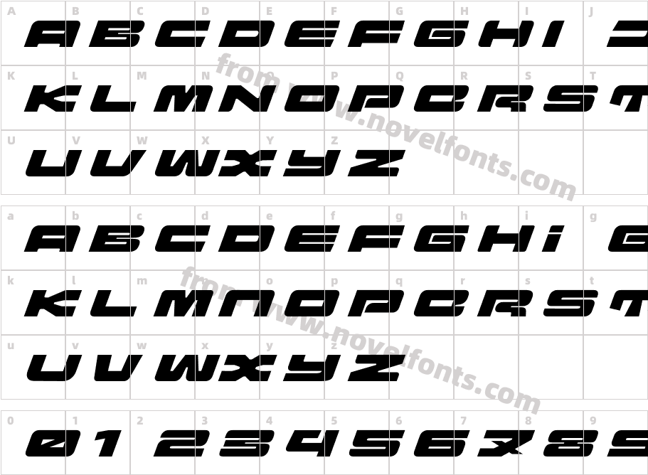 Orion Prime ItalicCharacter Map