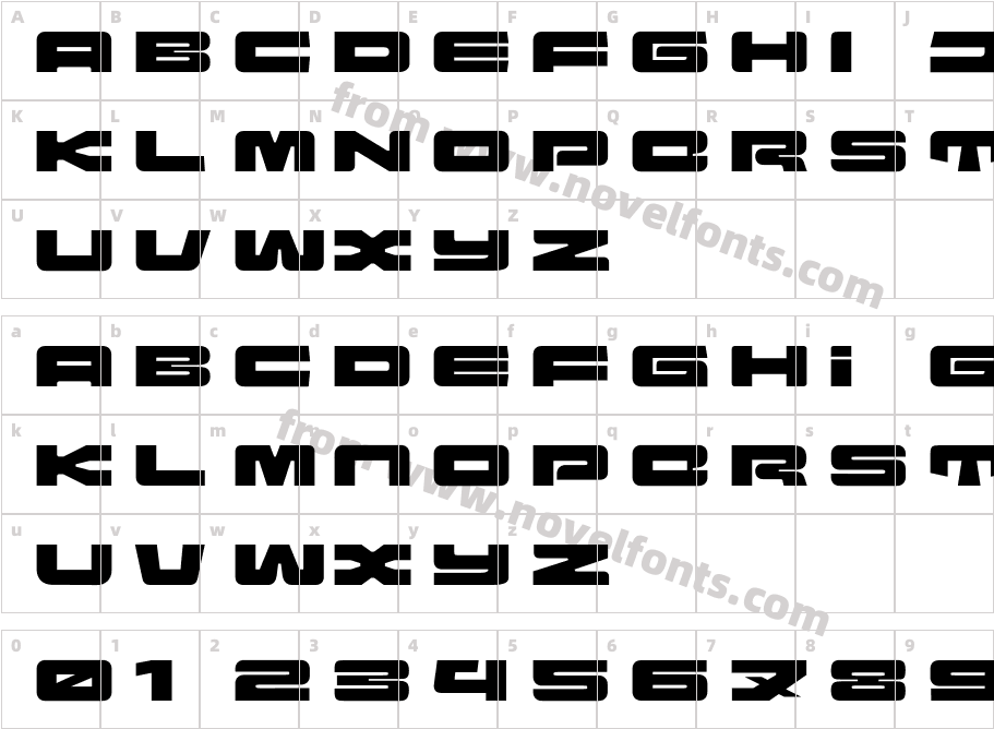 Orion Prime RegularCharacter Map